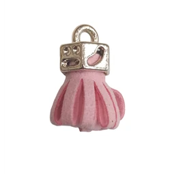 Bőr rojt gyöngykupakkal rózsaszín 2,5cm