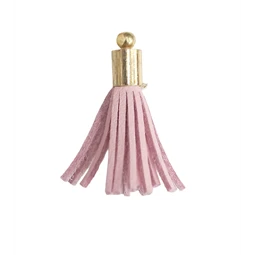 Bőr rojt gyöngykupakkal rózsaszín 2,5cm keskeny 1db