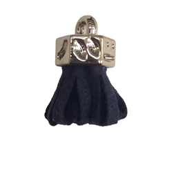 Bőr rojt gyöngykupakkal sötét lila 2,5cm