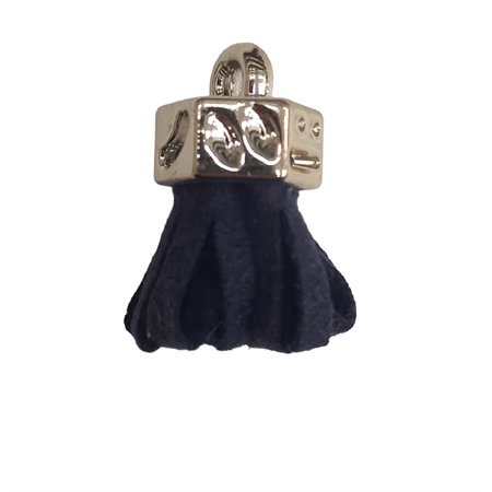 Bőr rojt gyöngykupakkal sötét lila 2,5cm