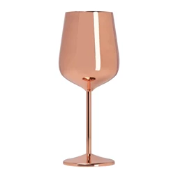 Borospohár, réz bevonattal, 500ml, rose gold színben fénylik, 8,5 x 22,5 cm, hosszan hidegen tartja az italt