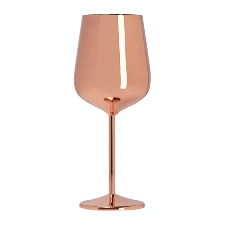 Borospohár, réz bevonattal, 500ml, rose gold színben fénylik, 8,5 x 22,5 cm, hosszan hidegen tartja az italt