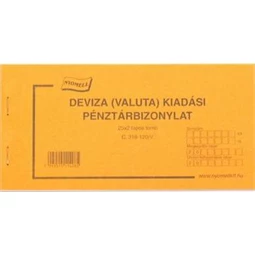 C.318-120/V Deviza-valuta kiadási pénztárbizonylat 25x3 Nyomell