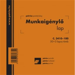 C.3410-100 Munkaigénylő lap 25x3