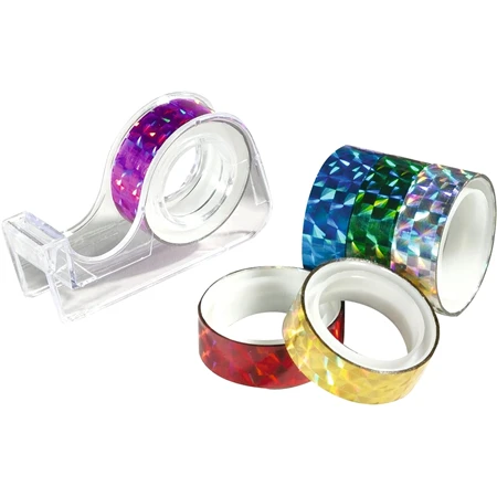 Cellux hologrammos 12mmx2m 6db-os öntapadó csillogó holografikus cellux készlet