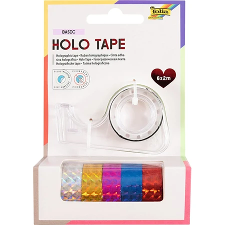 Cellux hologrammos 12mmx2m 6db-os öntapadó csillogó holografikus cellux készlet