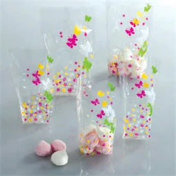 Celofán zacskó szett 8db-os 145x235mm színes virágos dekorral