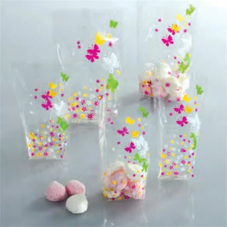 Celofán zacskó szett 8db-os 145x235mm színes virágos dekorral