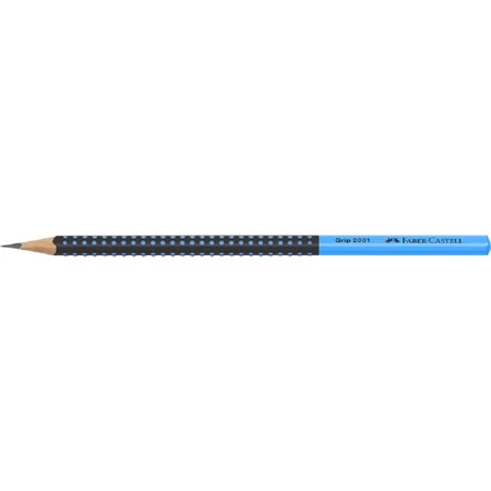 Ceruza Faber-Castell Grip 2001 HB fekete/kék ergonomikus háromszög formájú test kék pötyökkel