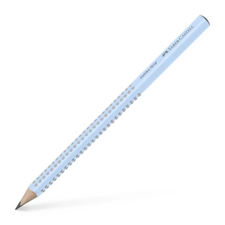 Ceruza Faber-Castell Grip 2001 Jumbo B 10mm vastag, 175mm hosszú égkék ergonomikus háromszög formájú test szürke pötyök