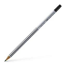 Ceruza Faber-Castell Grip 2001 radíros B ergonomikus háromszög formájú szürke test fekete pötyökkel