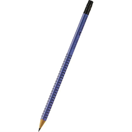 Ceruza Faber-Castell Grip 2001 radíros B ergonomikus háromszög formájú kék test fekete pötyökkel