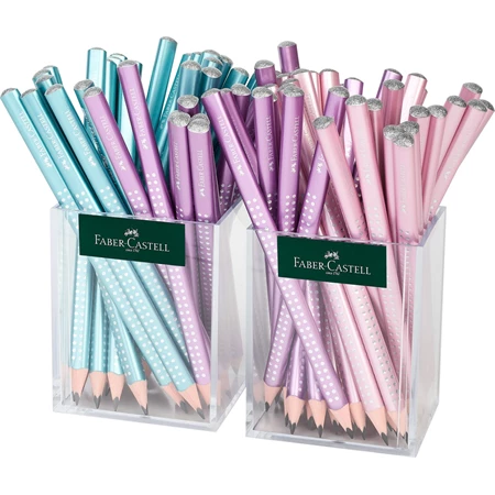 Ceruza Faber-Castell Grip Jumbo Sparkle gyöngyházfényű háromszög alakú test, törésálló hegy, metál lila