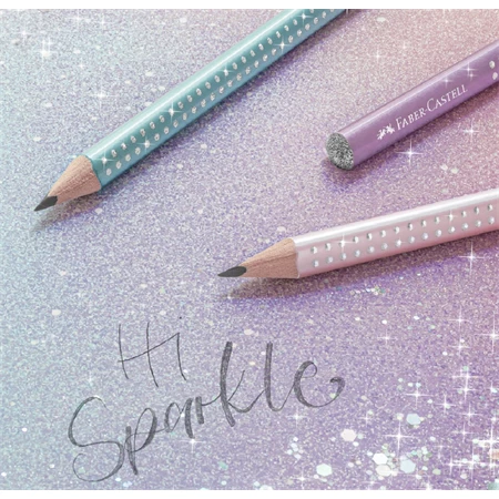 Ceruza Faber-Castell Grip Jumbo Sparkle gyöngyházfényű háromszög alakú test, törésálló hegy, metál lila