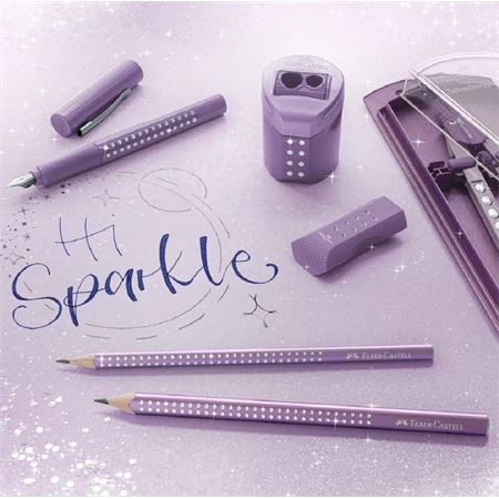 Ceruza Faber-Castell Grip Jumbo Sparkle gyöngyházfényű háromszög alakú test, törésálló hegy, metál lila