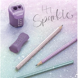 Ceruza Faber-Castell Grip Jumbo Sparkle gyöngyházfényű háromszög alakú test, törésálló hegy, metál lila
