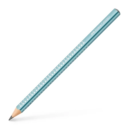 Ceruza Faber-Castell Grip Jumbo Sparkle gyöngyházfényű háromszög alakú test, törésálló hegy, metál óceánkék