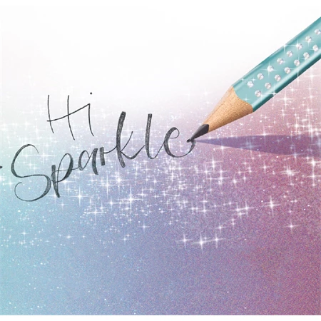Ceruza Faber-Castell Grip Jumbo Sparkle gyöngyházfényű háromszög alakú test, törésálló hegy, metál óceánkék