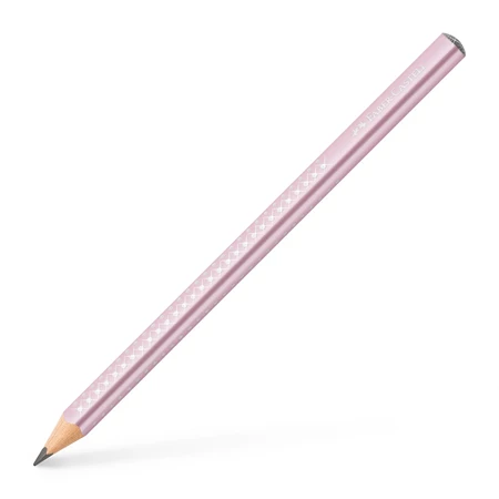 Ceruza Faber-Castell Grip Jumbo Sparkle gyöngyházfényű háromszög alakú test, törésálló hegy, metál rózsaszín