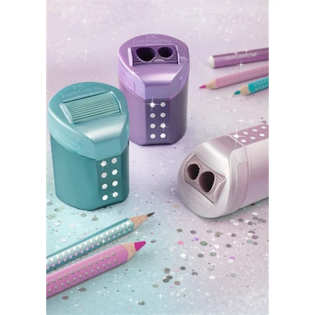 Ceruza Faber-Castell Sparkle, B, gyöngyházfényű lila ergonomikus háromszögletű grafitceruza