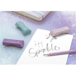 Ceruza Faber-Castell Sparkle, B, gyöngyházfényű lila ergonomikus háromszögletű grafitceruza