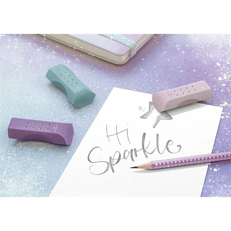 Ceruza Faber-Castell Sparkle, B, gyöngyházfényű lila ergonomikus háromszögletű grafitceruza