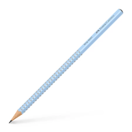 Ceruza Faber-Castell Grip 2001 B égkék ergonomikus háromszög formájú test szürke pötyökkel
