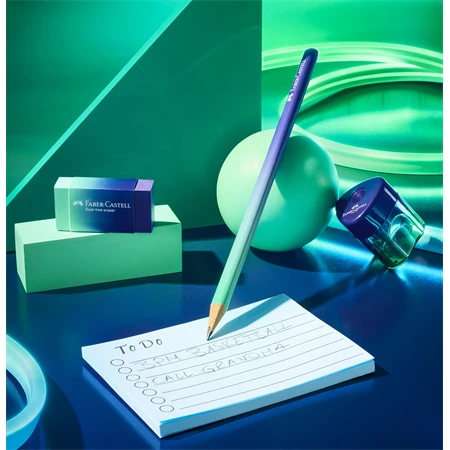 Ceruza Faber-Castell Grip 2001 B ergonomikus háromszög, türkiz-kék Flow Edition