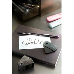 Ceruza Faber-Castell SPARKLE Midnight B fekete-arany test, arany csillogó pöttyök