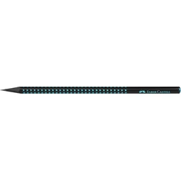 Ceruza Faber-Castell Sparkle Midnight B fekete-óceánkék testtel, kék csillogó díszítéssel