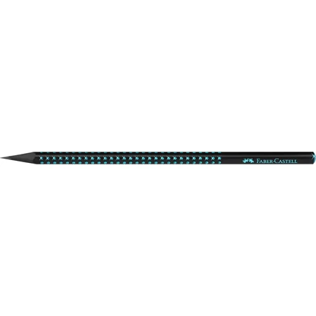 Ceruza Faber-Castell Sparkle Midnight B fekete-óceánkék testtel, kék csillogó díszítéssel