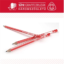 Ceruza ICO SÜNI háromszögű, B grafit piros-fehér csíkos test, 1db