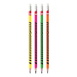 Ceruza KORES háromszögletű, radíros, Neon színű test vegyes színben, HB