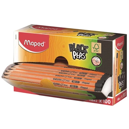 Ceruza MAPED Black Peps FSC 100%-os háromszögletű HB