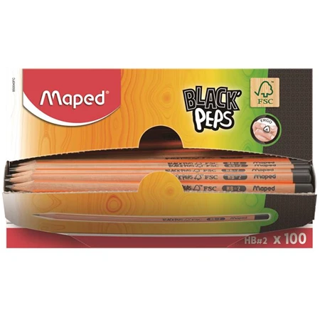Ceruza MAPED Black Peps FSC 100%-os háromszögletű HB
