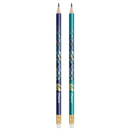 Ceruza MAPED Dragon grafitceruza háromszögletű kialakítással és látványos sárkány mintával, HB, radírral, 12db