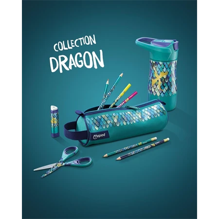 Ceruza MAPED Dragon grafitceruza háromszögletű kialakítással és látványos sárkány mintával, HB, radírral, 1db