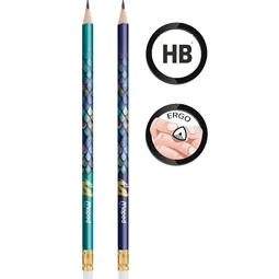 Ceruza MAPED Dragon grafitceruza háromszögletű kialakítással és látványos sárkány mintával, HB, radírral, 1db