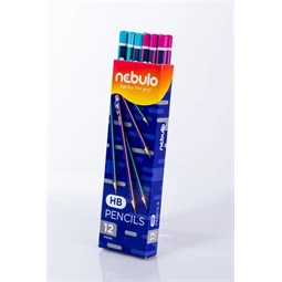 Ceruza NEBULO HB, háromszögletű, kék és lila csíkos, 1db