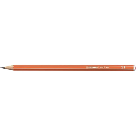 Ceruza STABILO Pencil 160 2B, hatszögletű, narancs