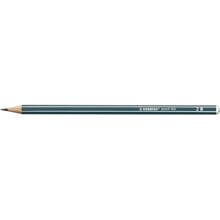 Ceruza STABILO Pencil 160 2B, hatszögletű, olajzöld