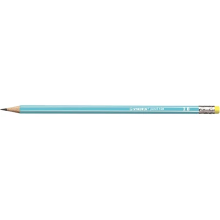 Ceruza STABILO Pencil 160 radírral, 2B, hatszögletű, kék