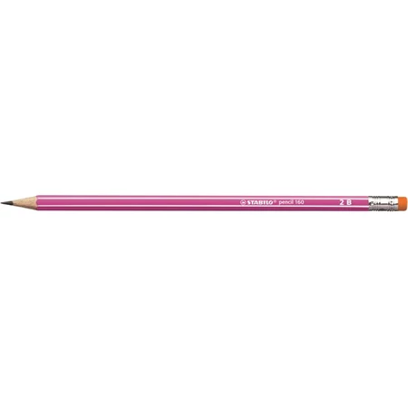 Ceruza STABILO Pencil 160 radírral, 2B, hatszögletű, rózsaszín