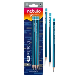Ceruza készlet NEBULO 3db-os 2B, háromszögletű