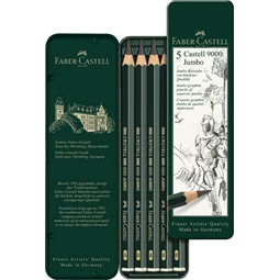 Ceruza szett 5db-os Faber-Castell Grip 9000 HB, 2B, 4B, 6B, 8B, fém dobozban
