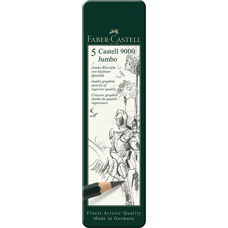 Ceruza szett 5db-os Faber-Castell Grip 9000 HB, 2B, 4B, 6B, 8B, fém dobozban