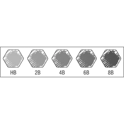 Ceruza szett 5db-os Faber-Castell Grip 9000 HB, 2B, 4B, 6B, 8B, fém dobozban