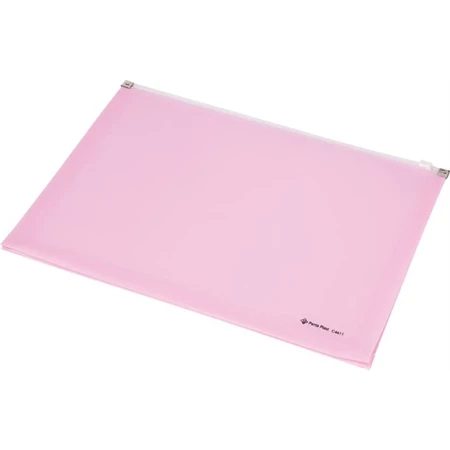 Irattartó tasak cipzáras A/4 Panta Plast, talpas, rózsaszín