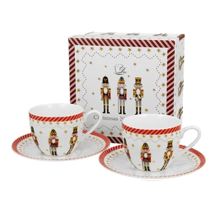 Csésze+alj szett porcelán 2személyes 90ml díszdobozban Christmas Nutcracker