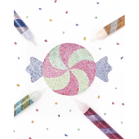 Csillámos ragasztó készlet 6db/csomag 10,5ml FOLIA vegyes színek